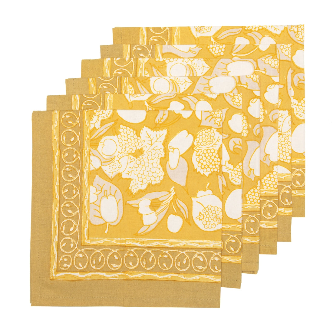 Forest Harvest Grey & Mustard Napkins - Set of 6