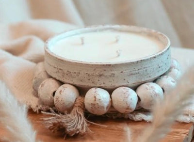 3 Wick Handmade Clay Pottery Candle - Vanilla Bean Nectarine