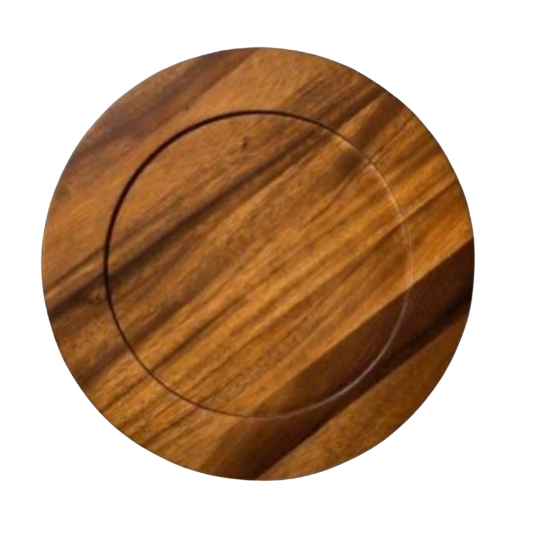 13" Acacia Wood Decorative Charger