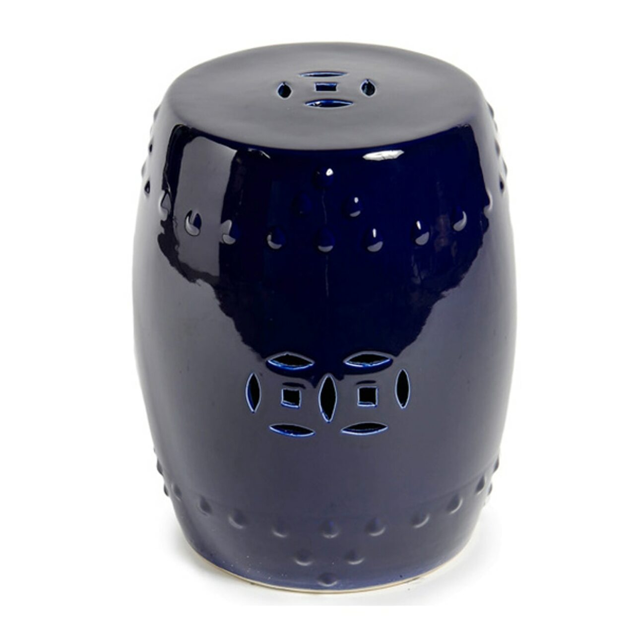 Porcelain Garden Stool - Cobalt Blue