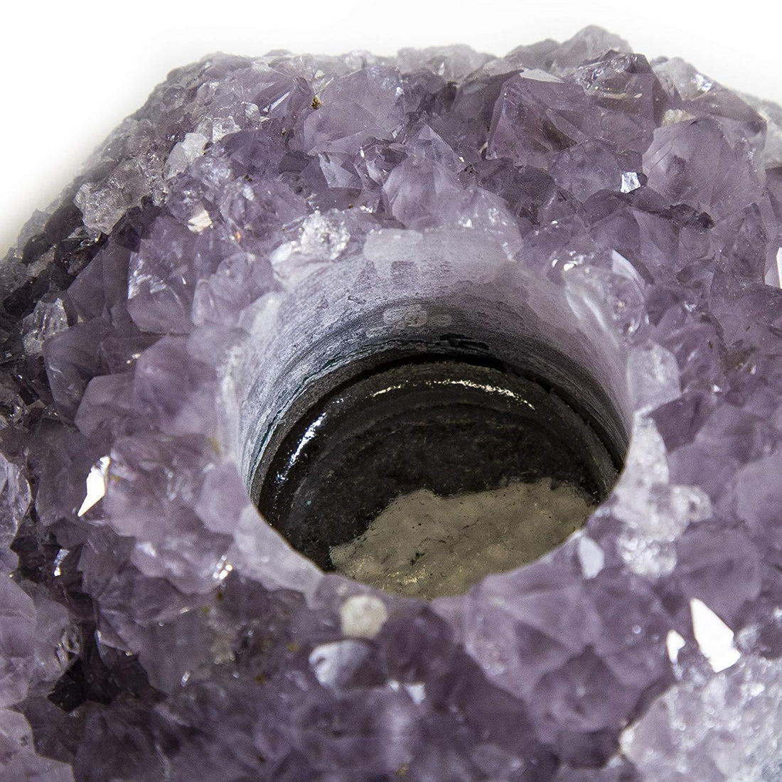 Natural Amethyst Crystal Candle Holders