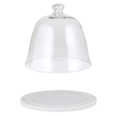 Fiona Marble + Glass Dome Cake Stand