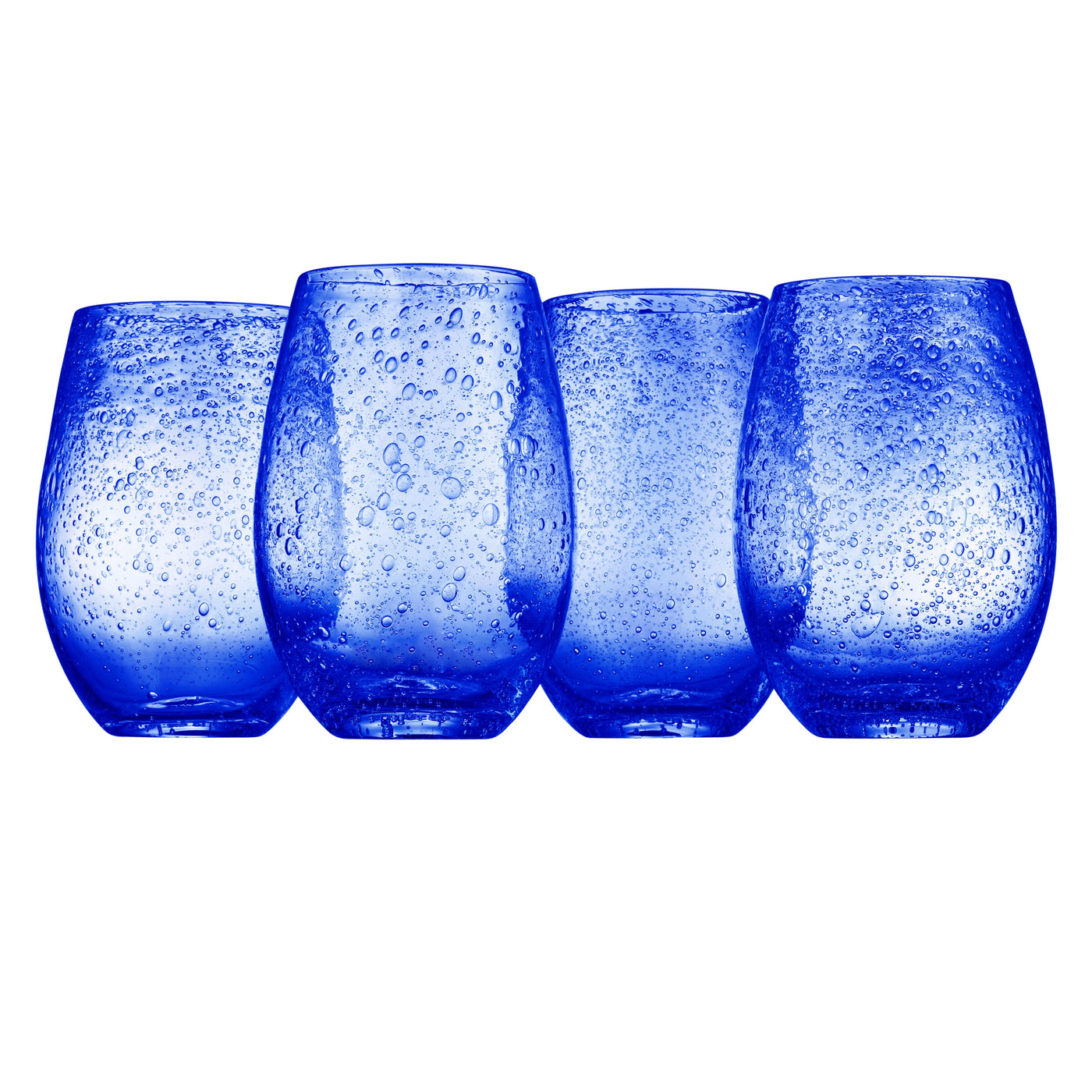 Aquazurre Cobalt Blue Stemless Tumblers - Set of 4