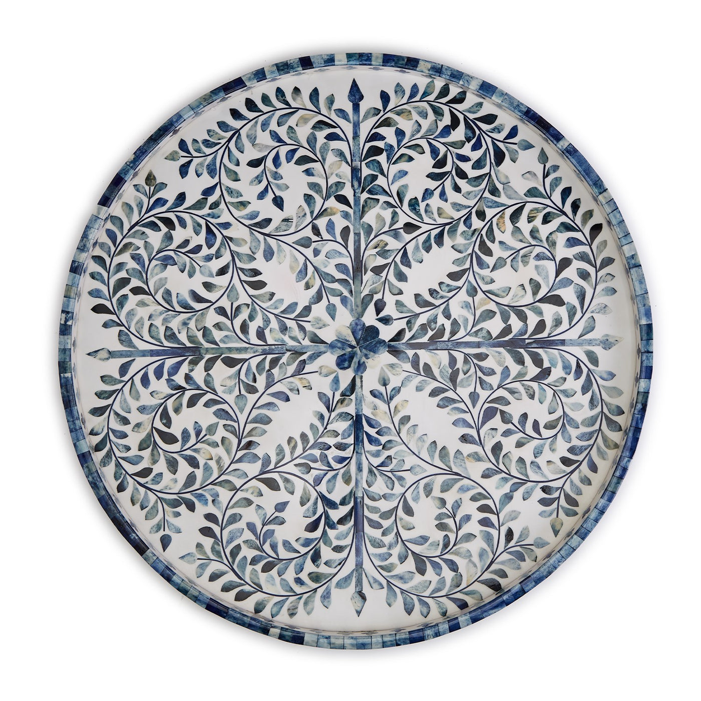 Pierre Blue Tray  Inlaid Bone