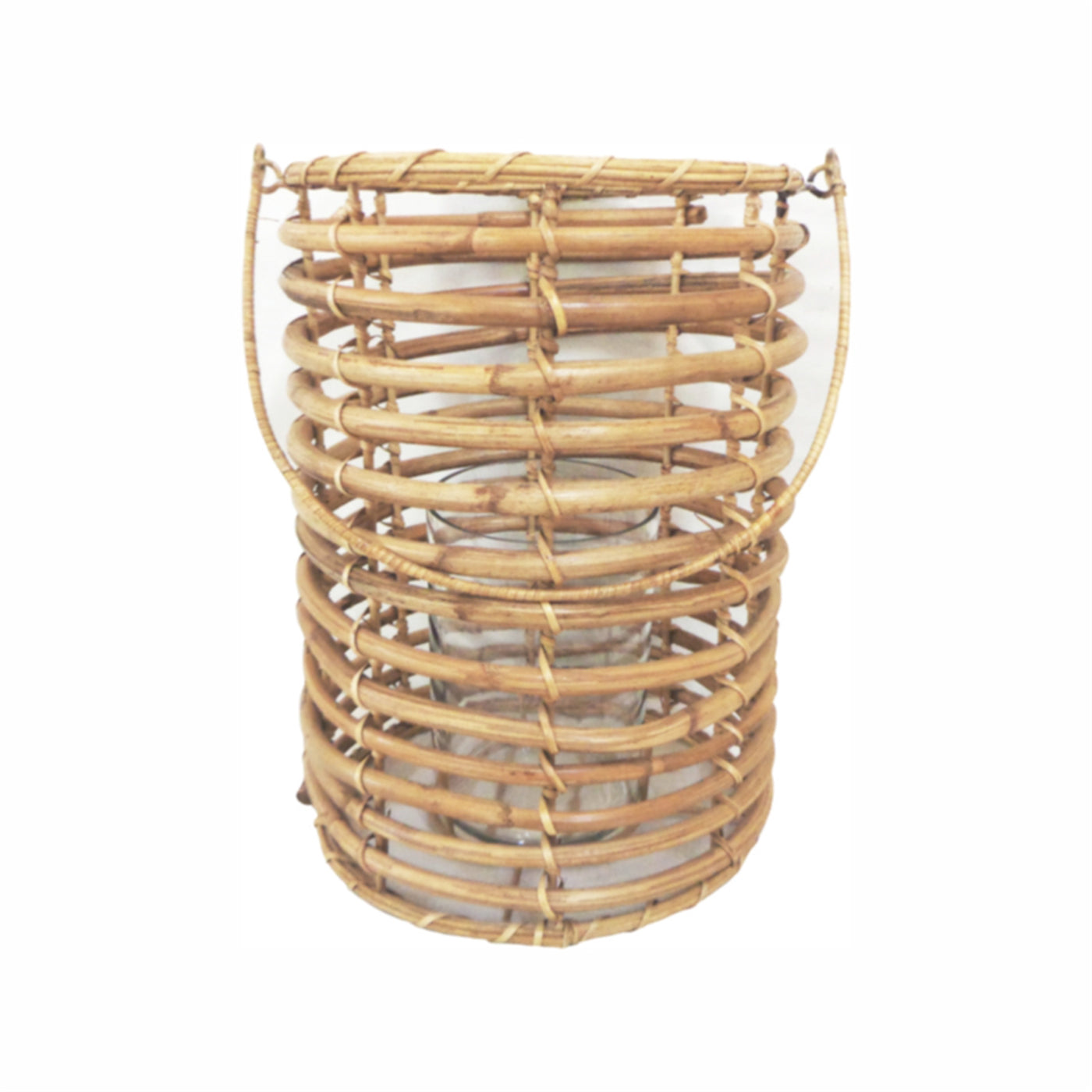 Tulum Cane & Bamboo Lantern with Handle
