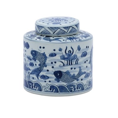 Goldfish Cylinder Tea Jar