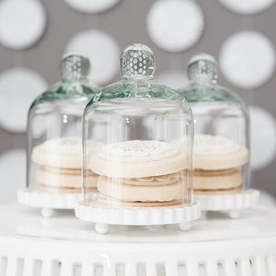Glass Bell Jar with White Base - Guest Favor (4)