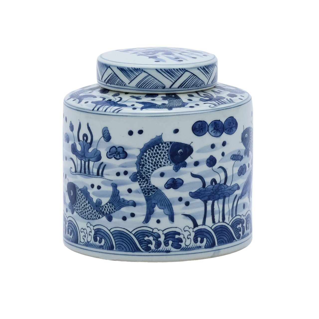 Goldfish Cylinder Tea Jar
