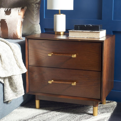 Ethan 2-Drawer Nightstand - Walnut