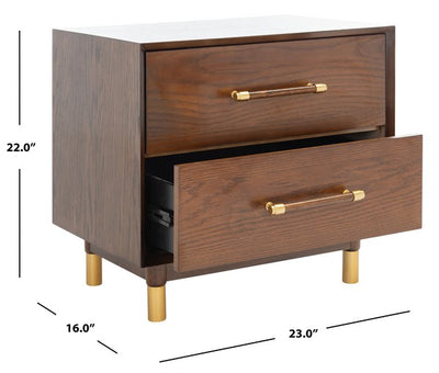Ethan 2-Drawer Nightstand - Walnut