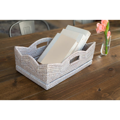 Island Rattan Scallop Collection Rectangle Basket