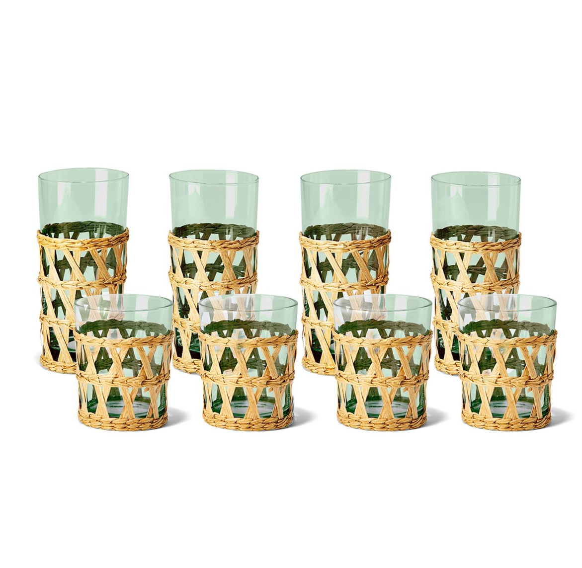 Countryside Chic 24 Pc Hand-Woven Lattice Drinking Glass