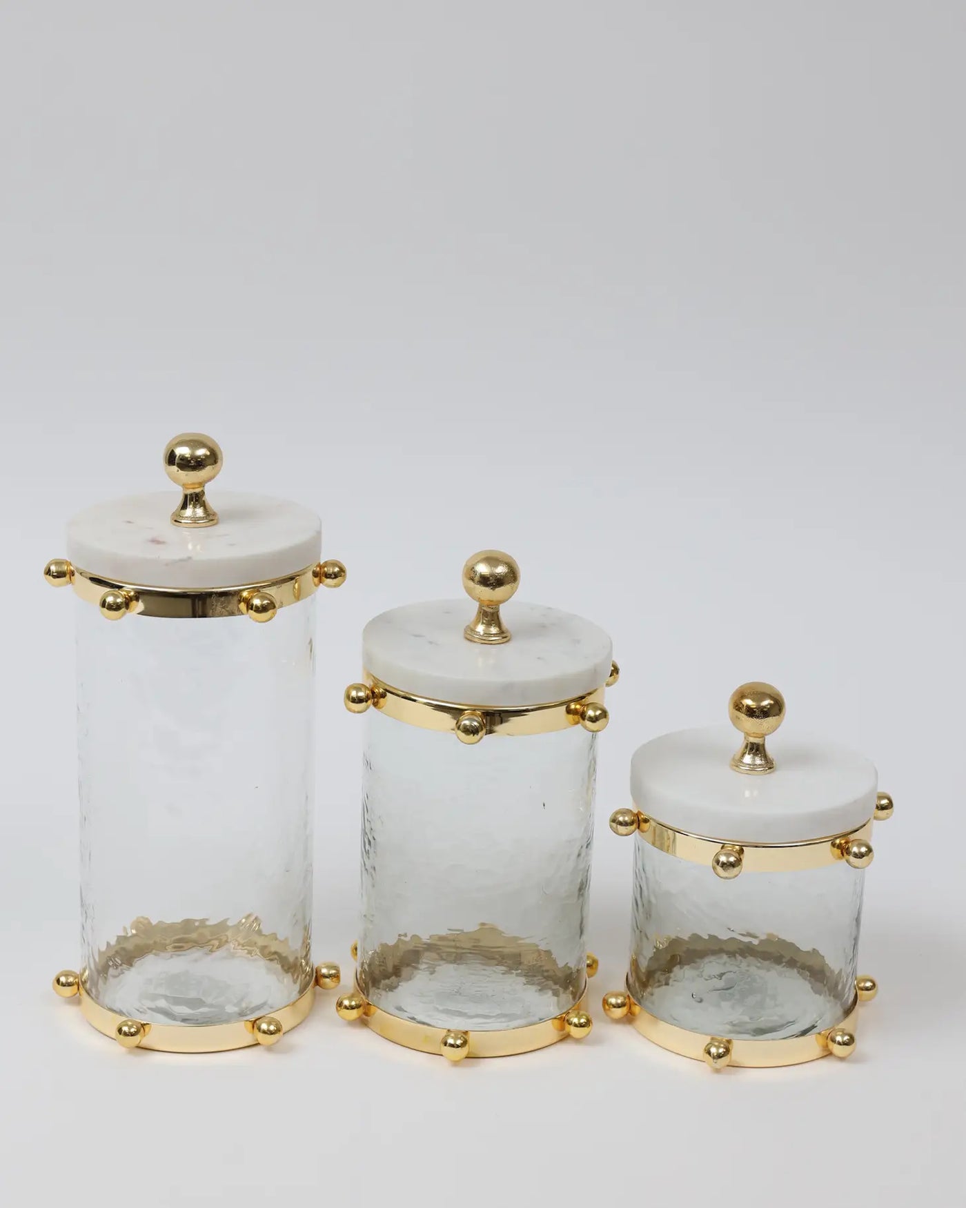 Glass Canister with Marble and Gold Lid (3 Sizes)