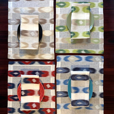 Ikat Linen napkins - Set of 4