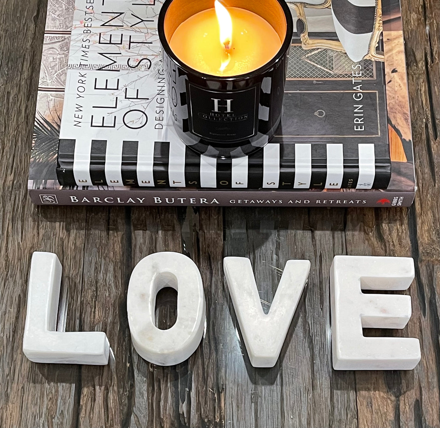 Marble Table Letters - " L O V E"