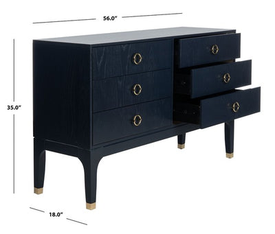 Lorraine 6 Drawer Dresser - Navy