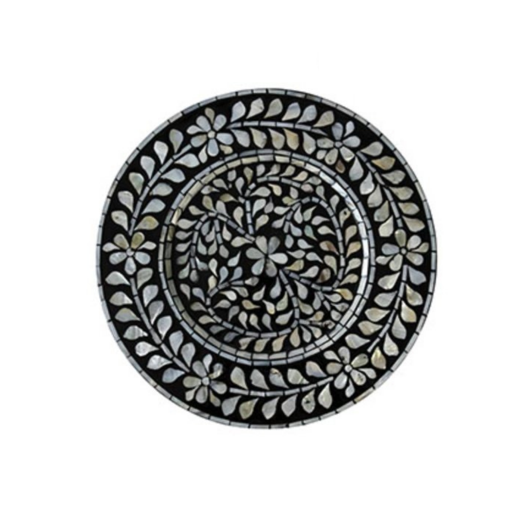 Mother Of Pearl Inlay Charger Plates - Set of 2