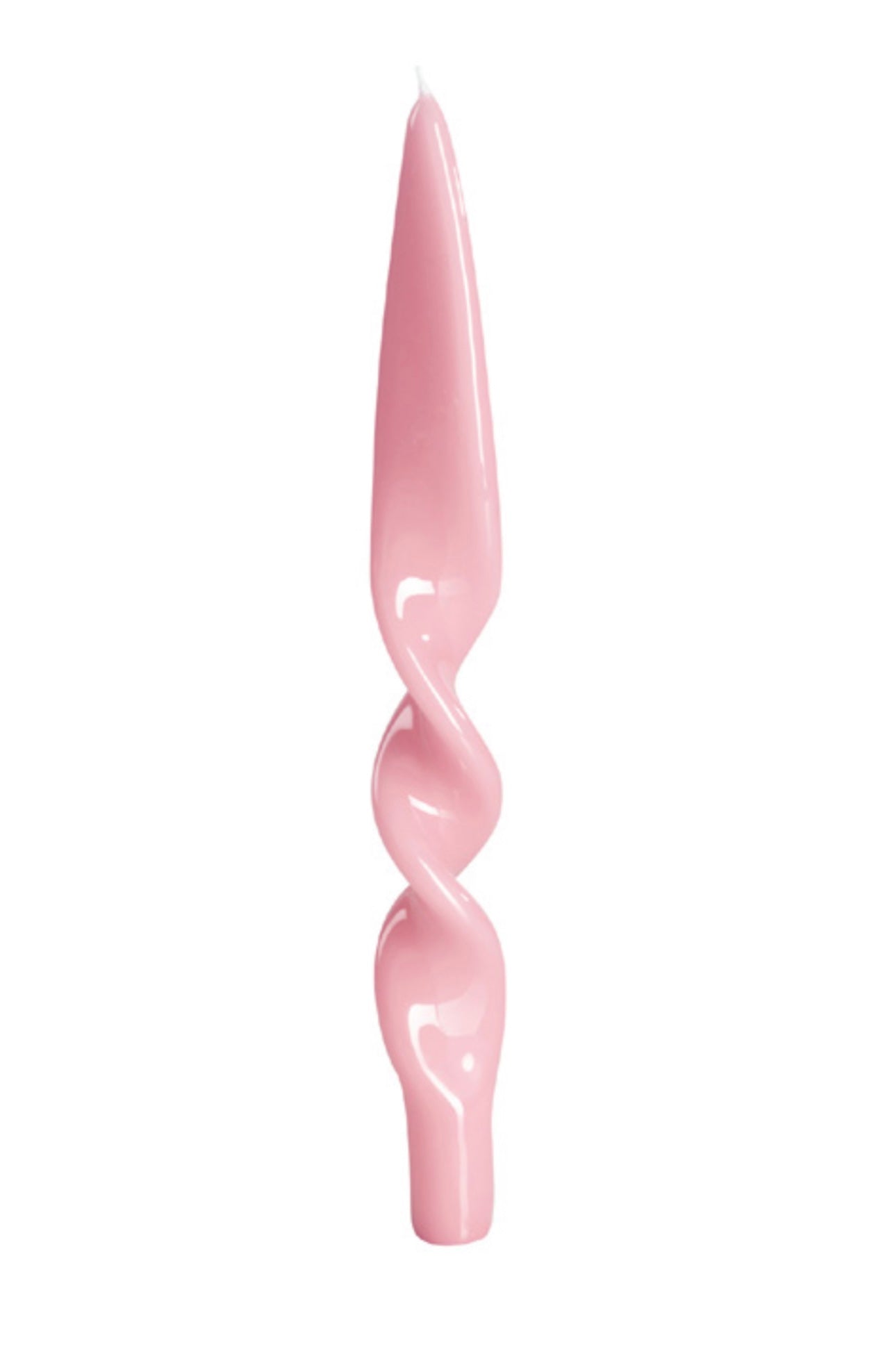Twisted Laquered Italian Candles - Set of 2 - Pink