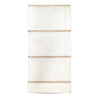 Metallic Lines Linen Napkins - Set of 4