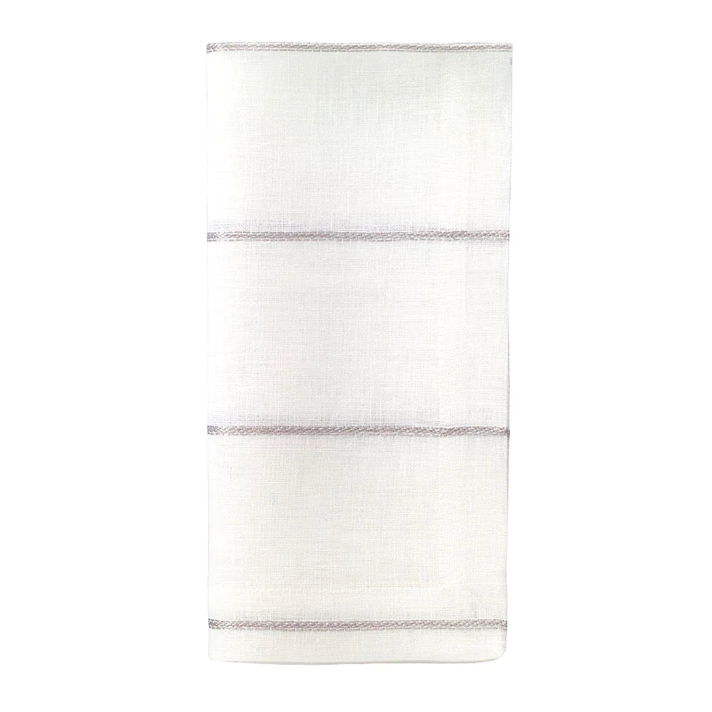 Metallic Lines Linen Napkins - Set of 4