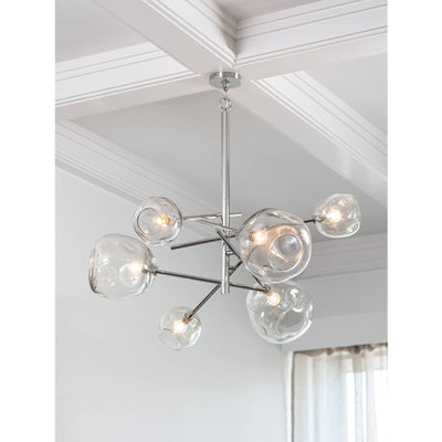 MOLTEN CHANDELIER WITH CLEAR GLASS & POLISHED NICKEL