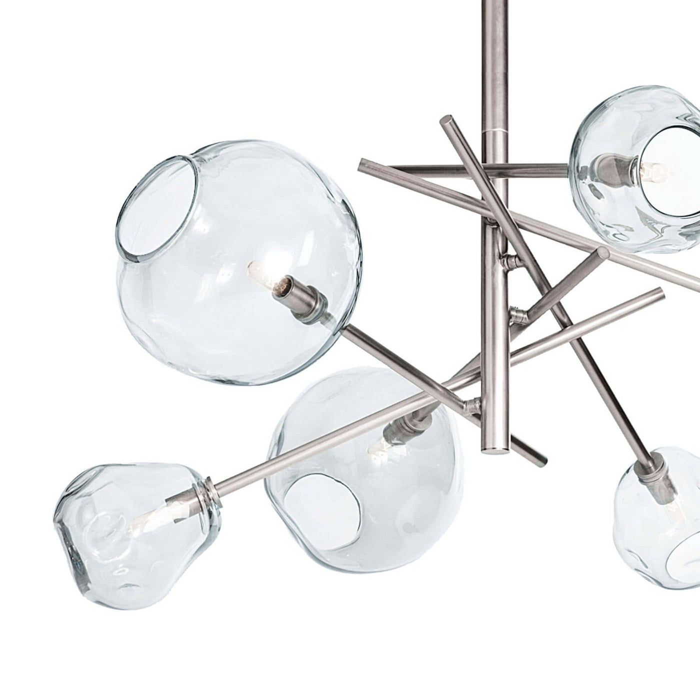MOLTEN CHANDELIER WITH CLEAR GLASS & POLISHED NICKEL