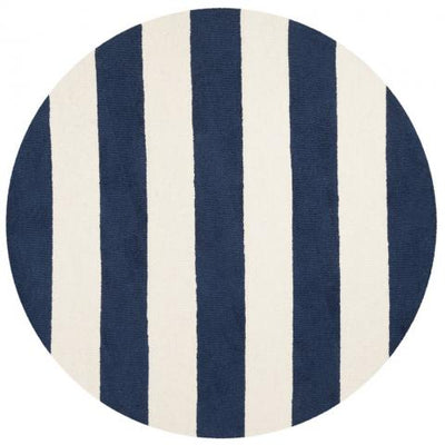 Navy Striped Kid's Rug