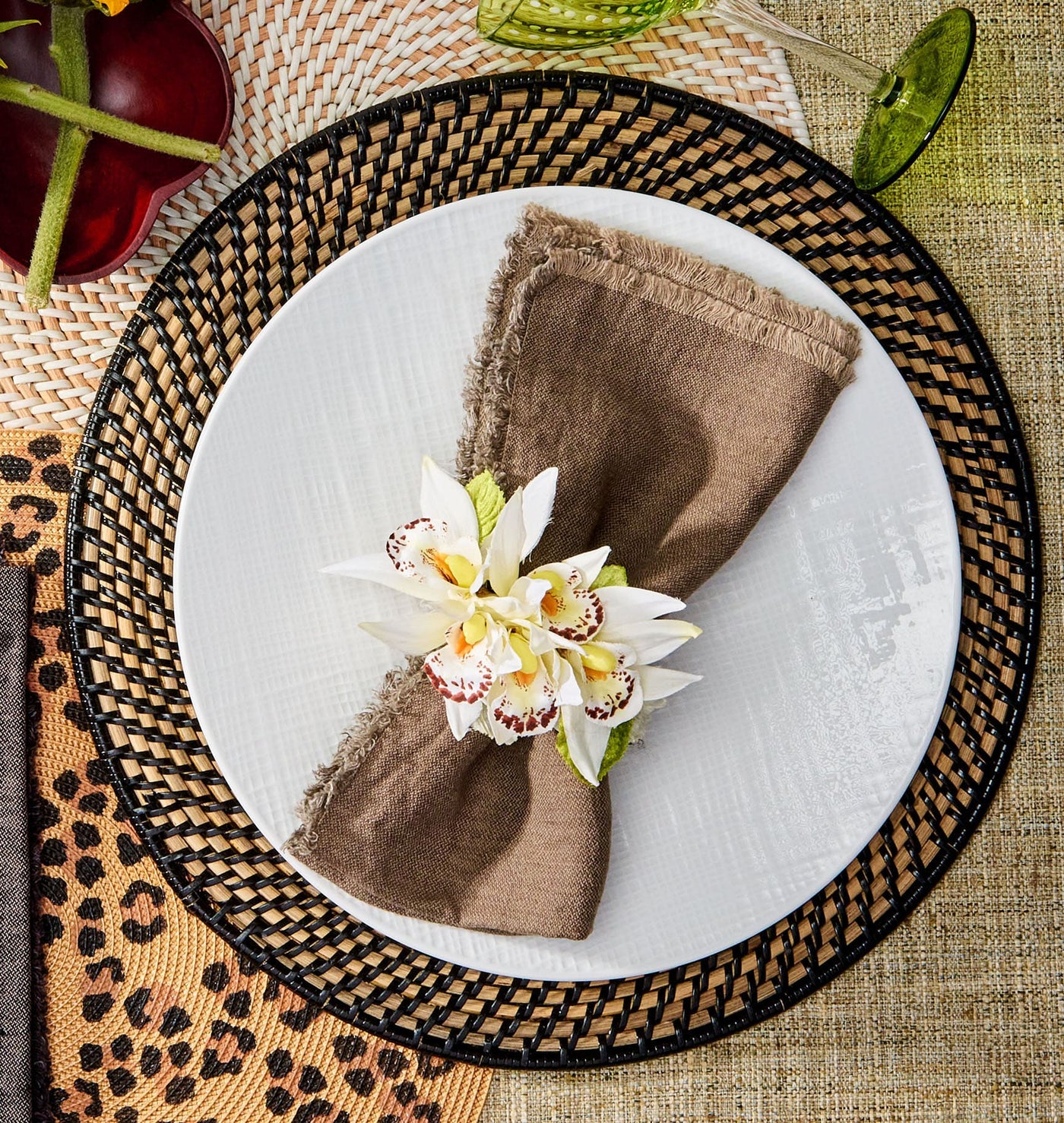 Maui Orchid Napkin Ring - Set of 4