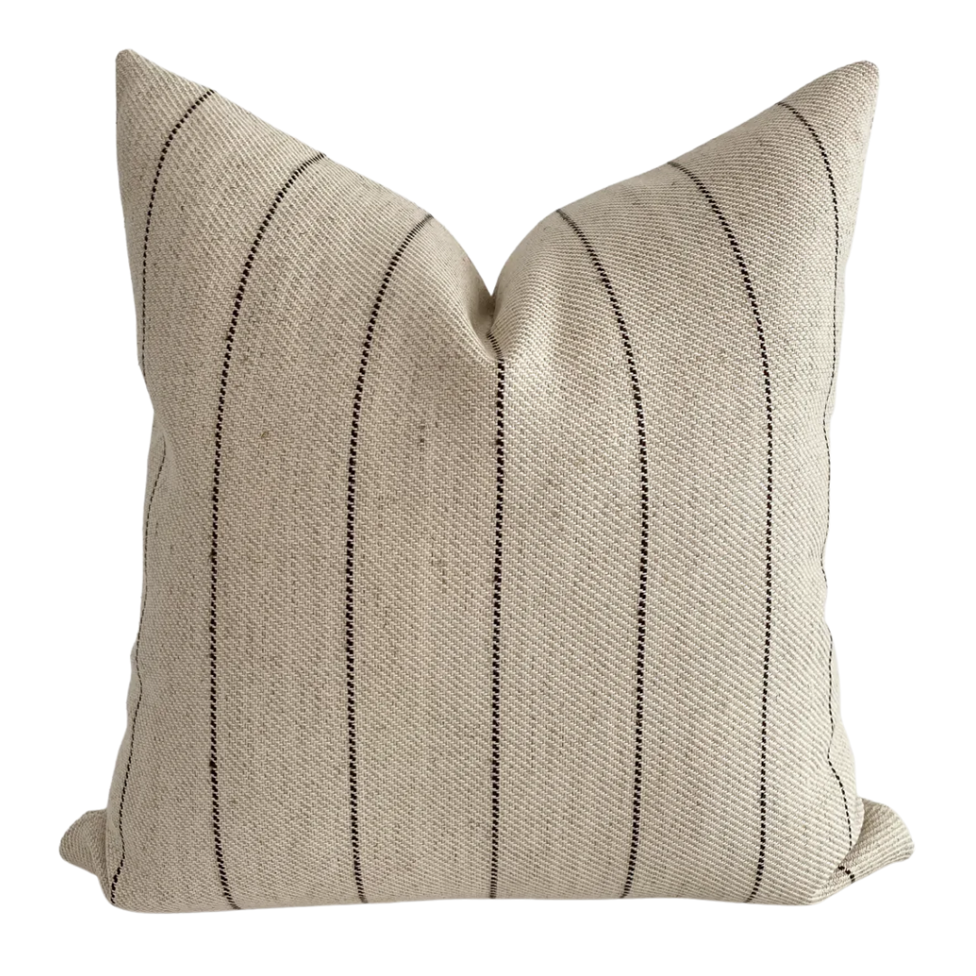 Pinstripe Brown Pillow Cover