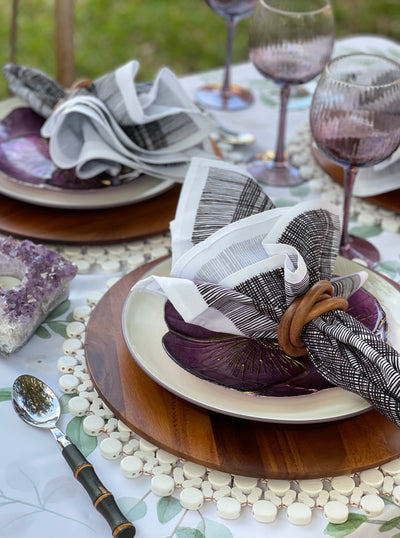 Wild Lines, Midnight 4pc Dinner Napkins