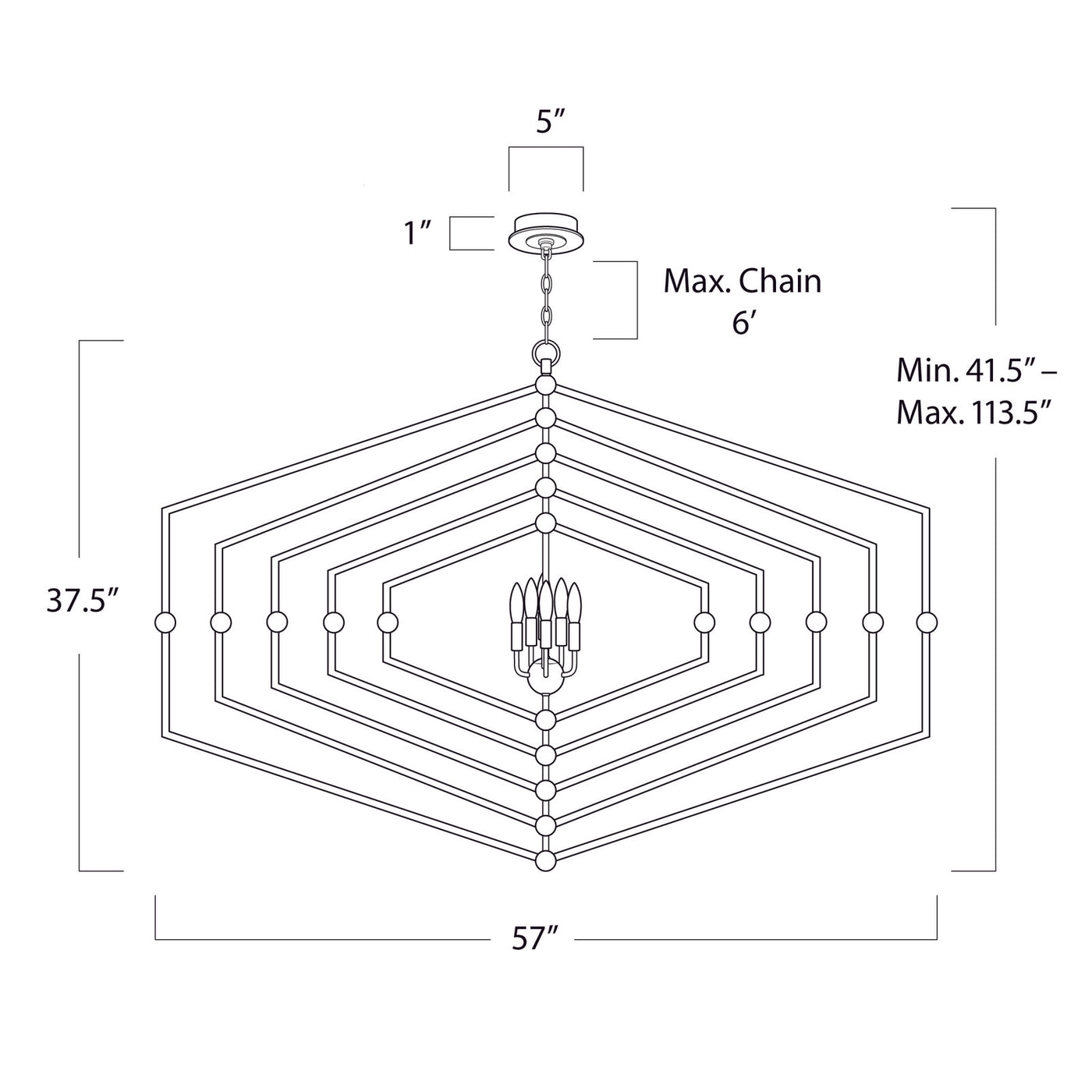 Selena Chandelier Hexagon