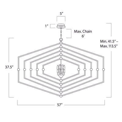 Selena Chandelier Hexagon