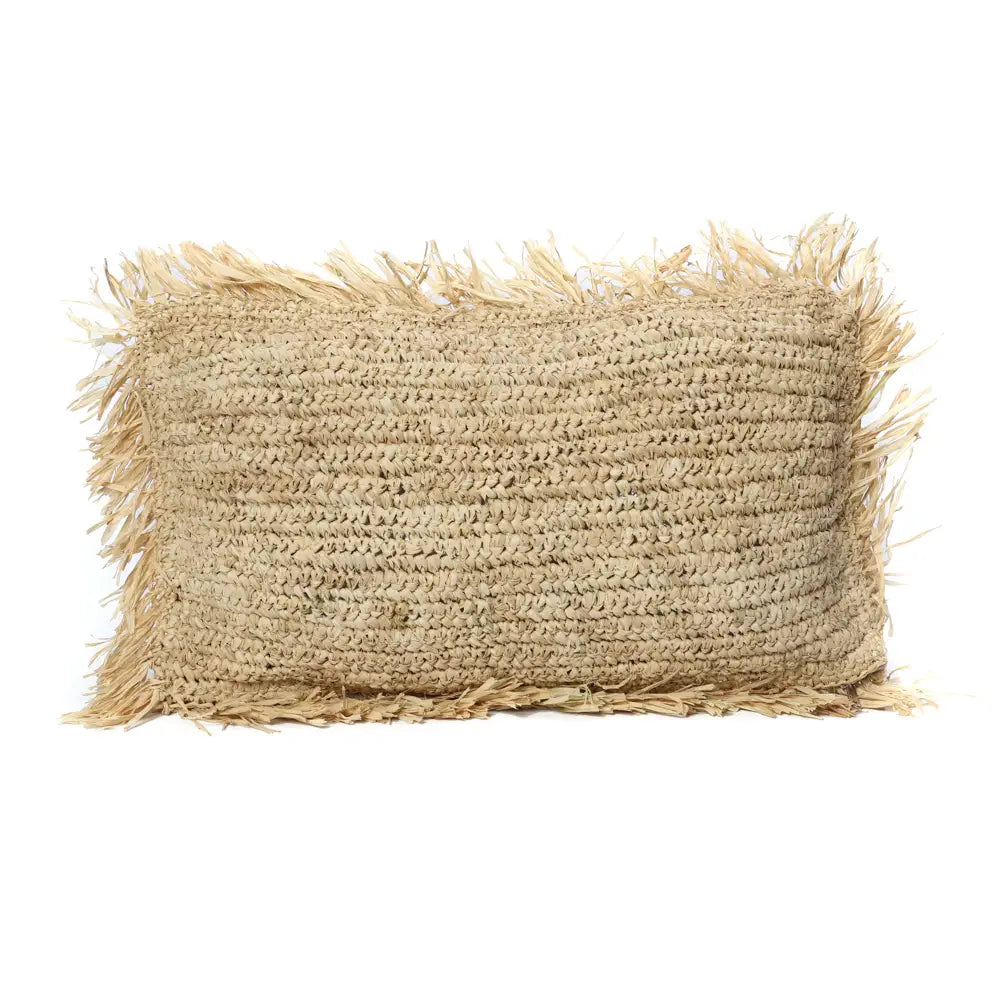 Natural Raffia Kidney Pillow Cover