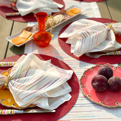 Rainbow Linen Napkins - Set of 4