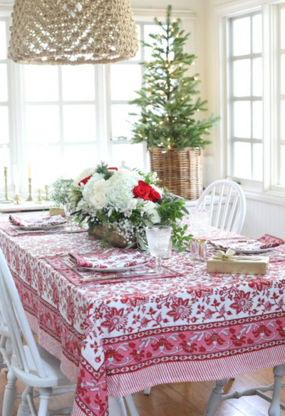 Red Asiatic Lily Tablecloth - 60" x 125"