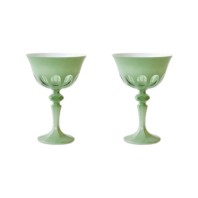 Rialto Glassware - Coupe - Pale Sage - Set of 2