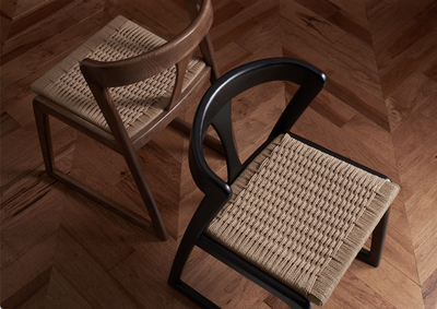 Jovani Woven Dining Chair - Walnut - Set of 2