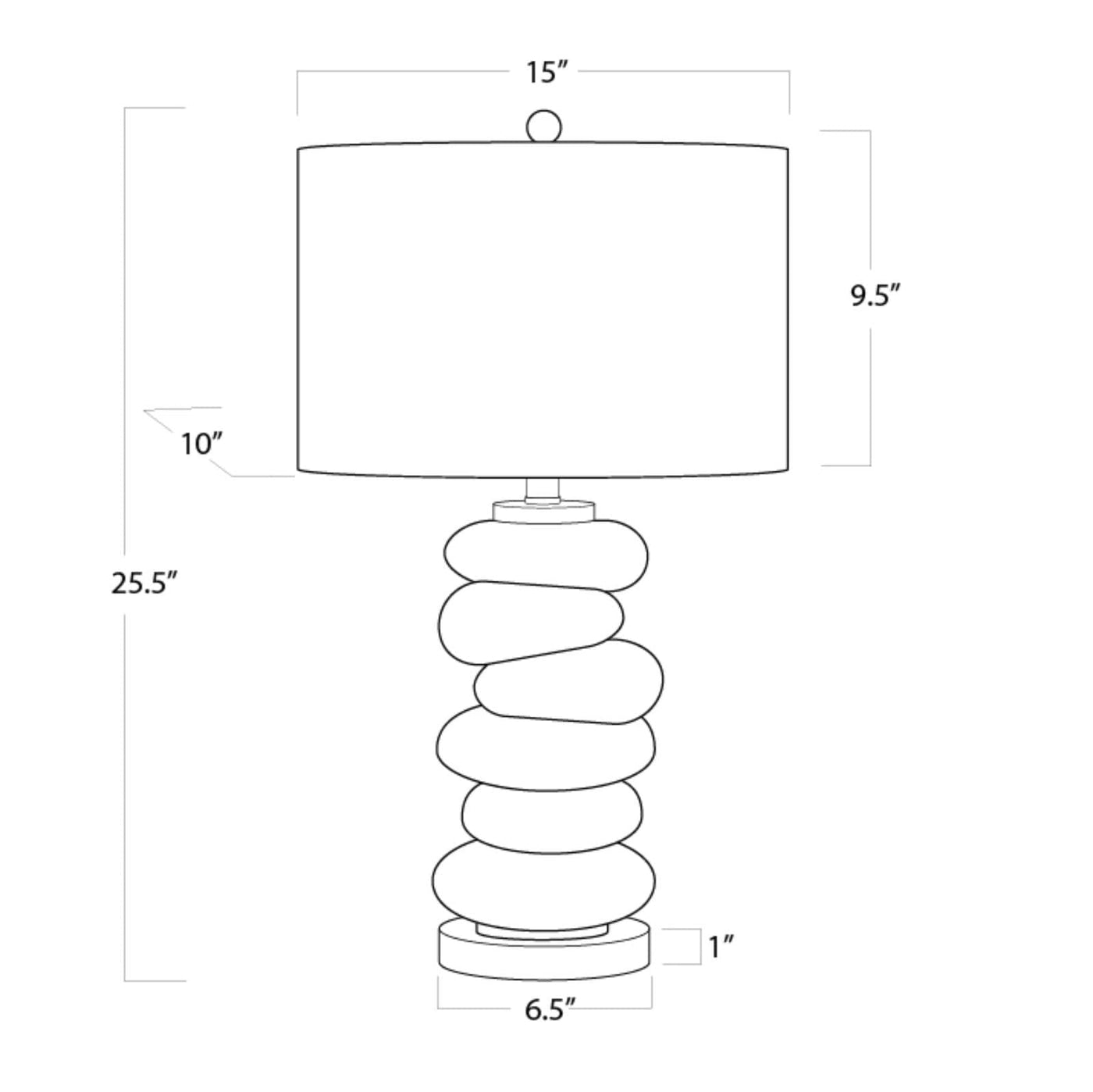 Stacked Pebble Glass Table Lamp