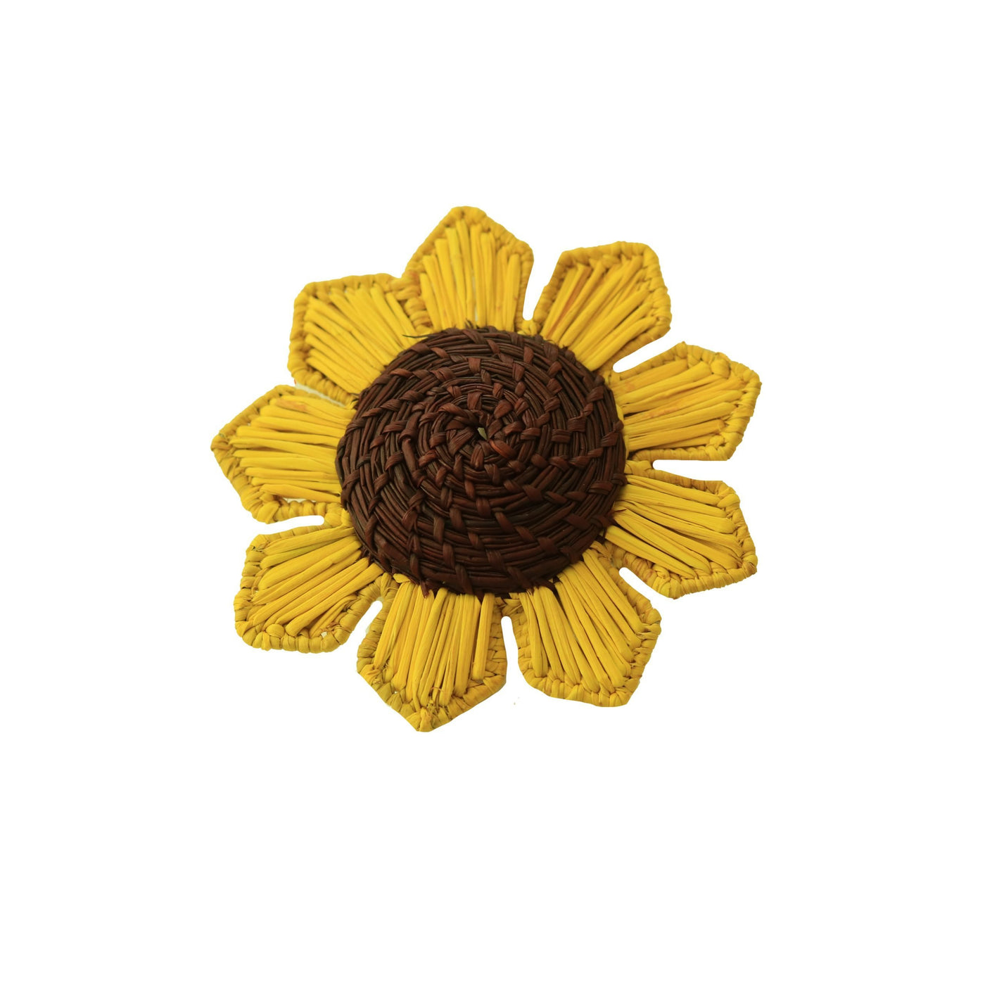 Sunflower Woven Straw Napkin Ring - Set of 6
