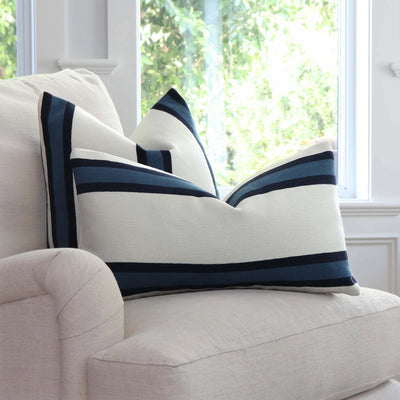 Alvaro Stripe Navy Pillow Cover