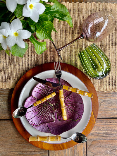 Orr Flower Glass Plate - Purple/Green