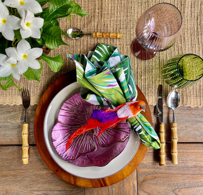 Tropical Leaves Reversible Napkin - Set of 6