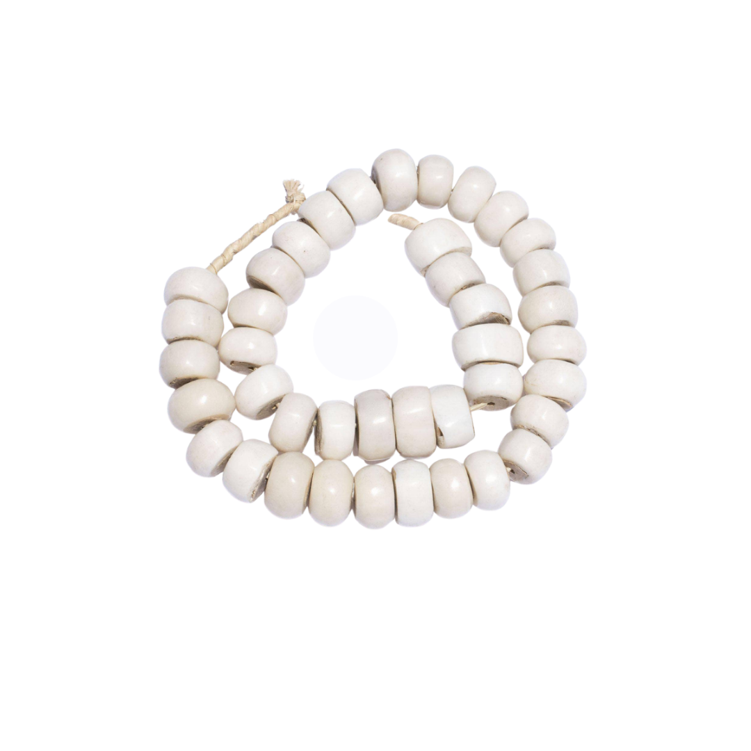 Large Polished Kenya White Bone Beads