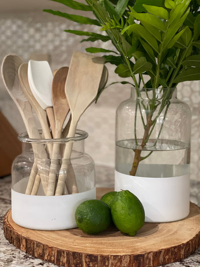White Dipped Mason Jar