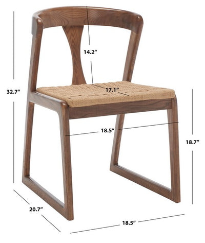 Jovani Woven Dining Chair - Walnut - Set of 2
